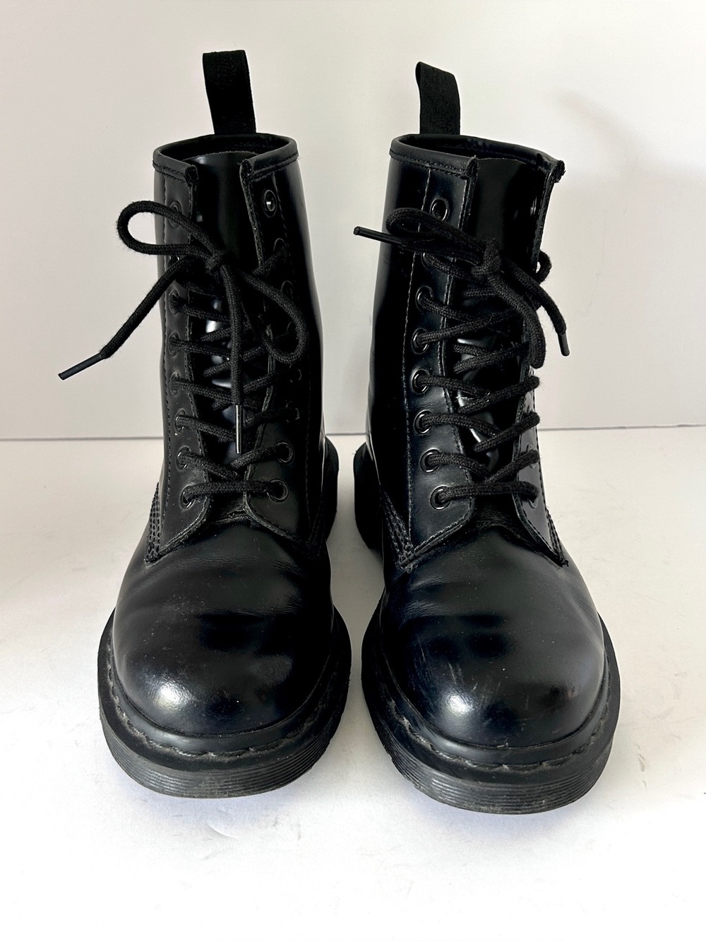 Dr Doc Martens Boots 1460 Mono Black Smooth Leather Combat (Men 5) Womens Size 6